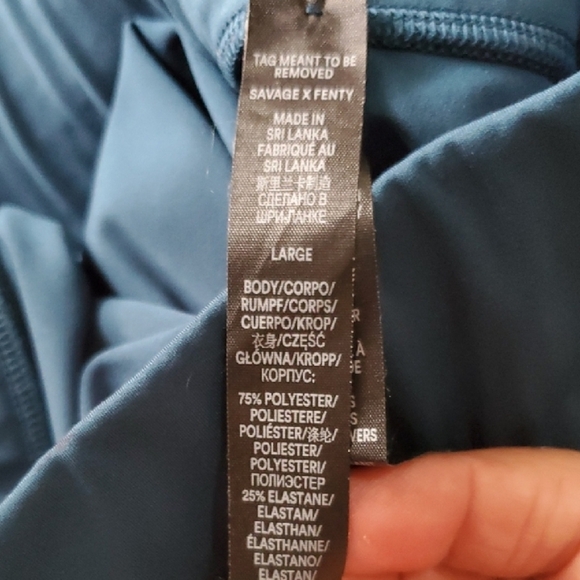 Savage X Fenty Blue Shorts  with Logo Side Pocket 12 -14 - Picture 8 of 9